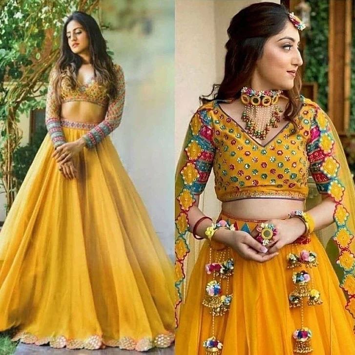 Unique Yellow Saree Blouse Designs